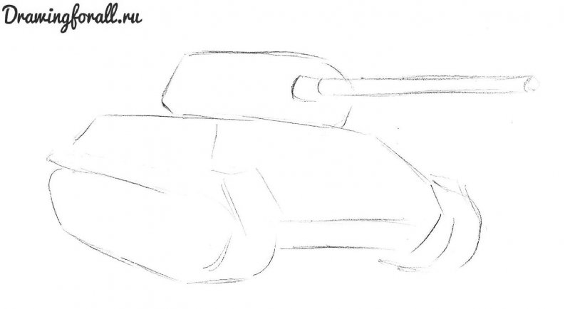 Рисунок танка карандашом