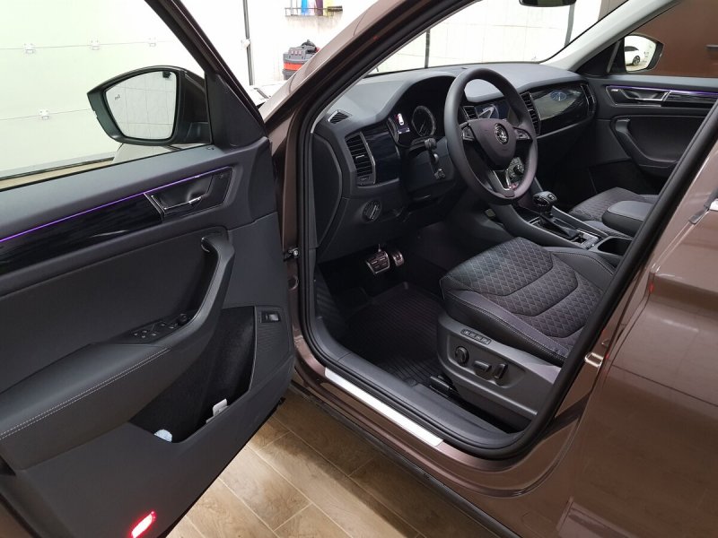 Коричневый салон Skoda Kodiaq