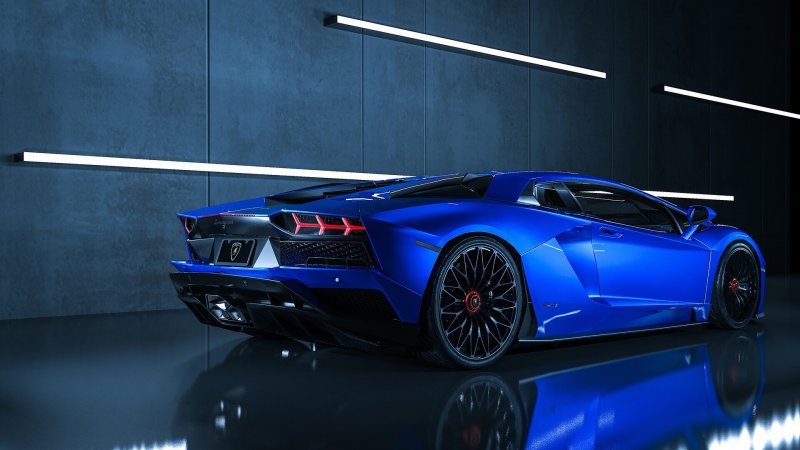 Синий Ламборгини авентадор Motors