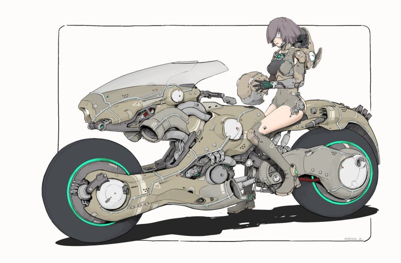 Cyberpunk Art мотоцикл