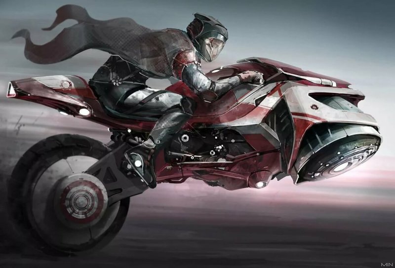 Киберпанк Hoverbike Art