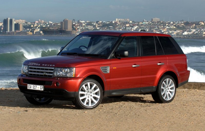 Land Rover range Rover Sport 2005 красный