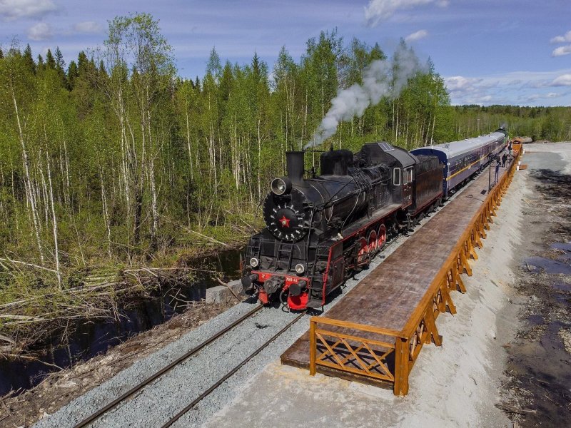 Ретро поезд Сортавала Рускеала
