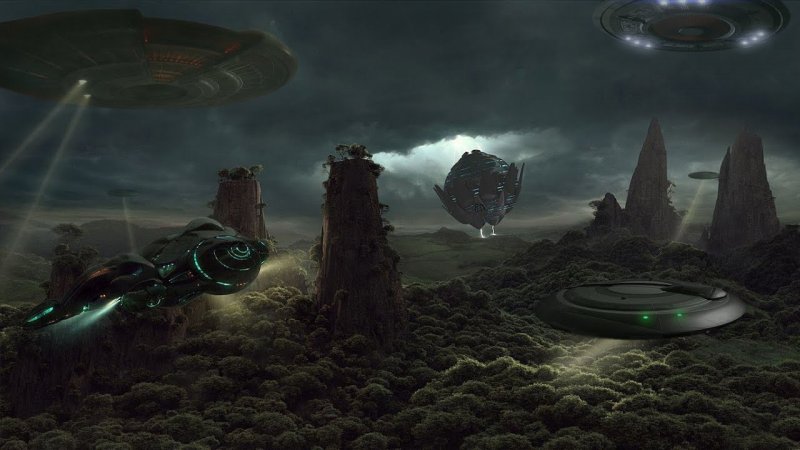 Космический корабль инопланетян Sci-Fi