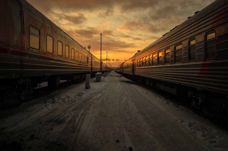 Железная дорога закат