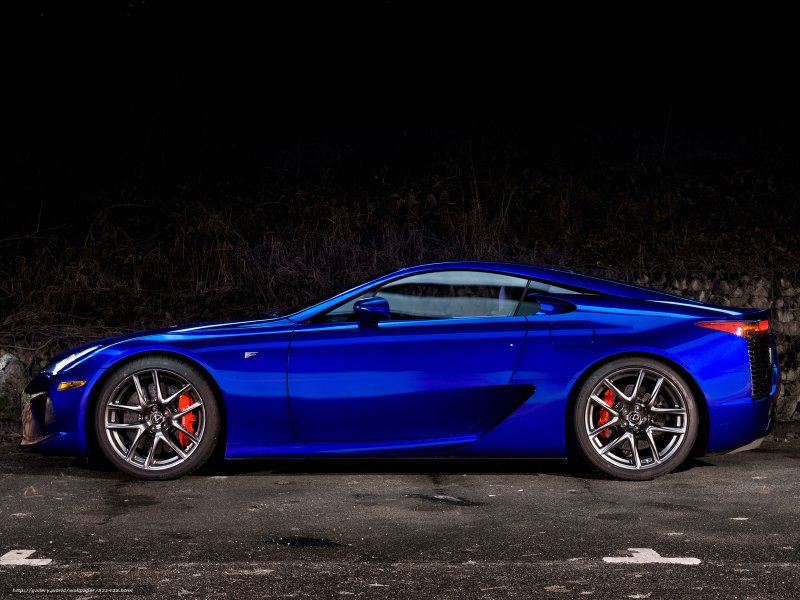 Lexus LFA сбоку синий