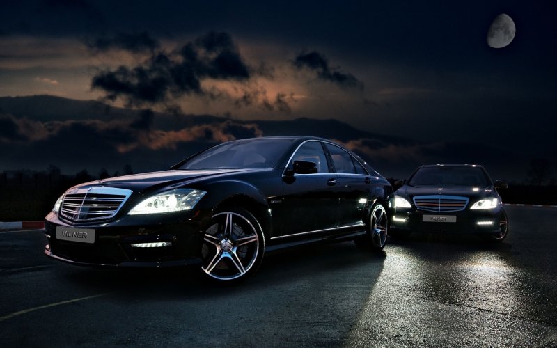 Мерседес s500 w221 ночью