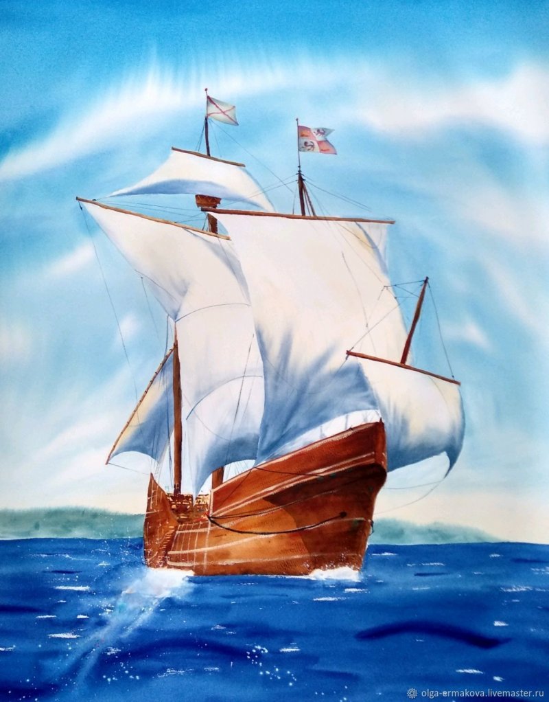 Корабль Каравелла картина