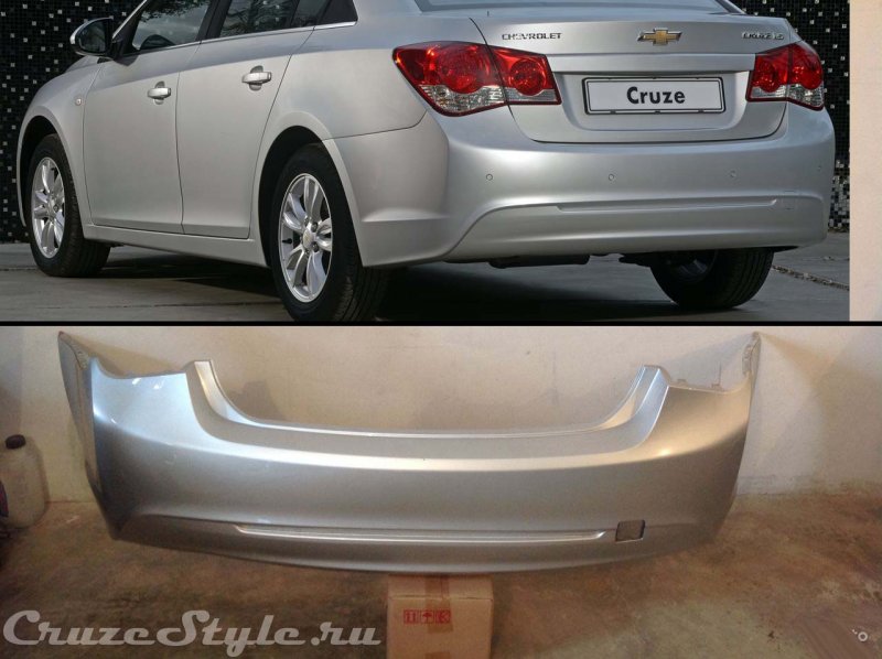 Бампер задний Cruze 2014 (седан)