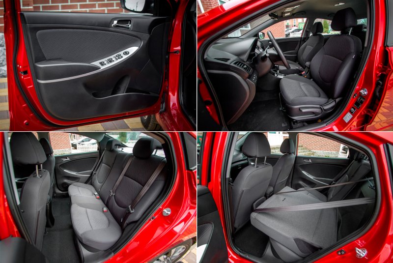 Hyundai Solaris, 2013 хэтчбек салон зад