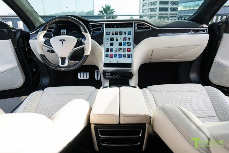 Tesla model x салон белый
