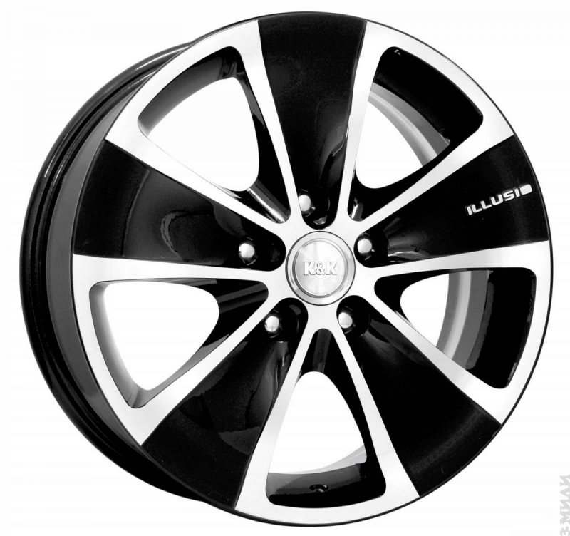 Литой r16 6.5j 5x114.3/66.1 et50 КИК кс741 Алмаз черный