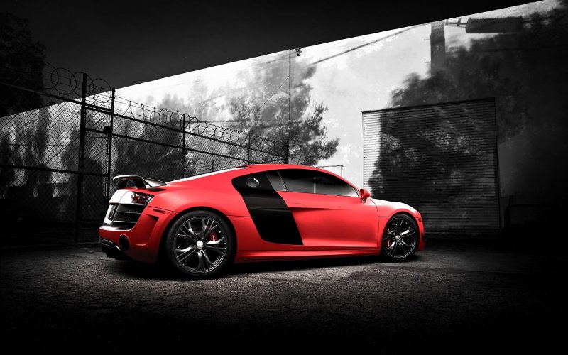 Audi gt черно красная