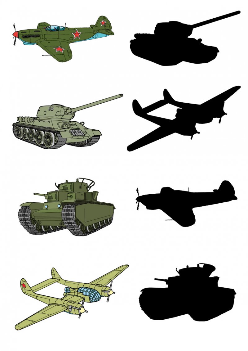 Карточки военной техники для детей