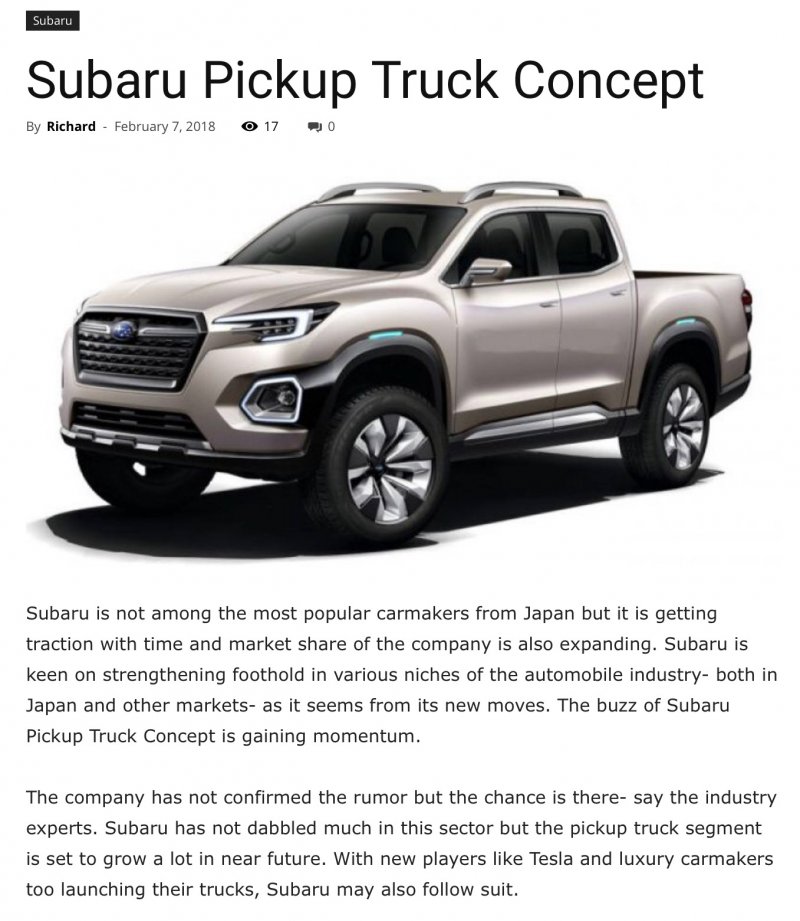 Subaru Pickup 2019