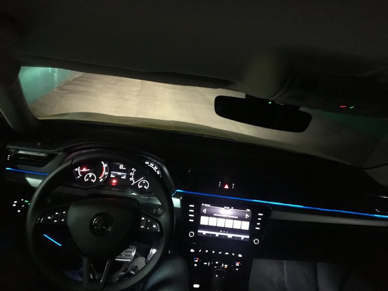 Skoda Octavia 2019 салон с подсветкой