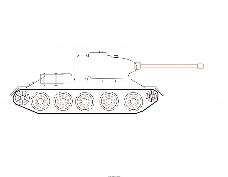 Танк т-34 рисунок боком