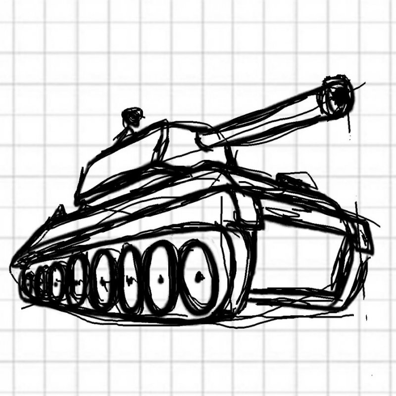 Танк карандашом