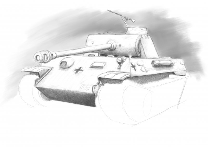Детский рисунок танка