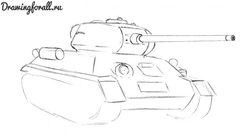 Рисунок танка пошагово т 34