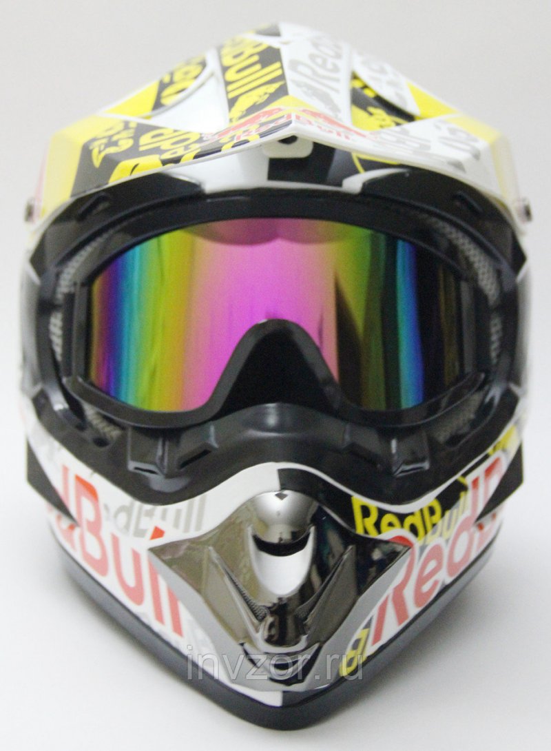 Кроссовый шлем Helmo redbull ( в подарок перчатки и очки)