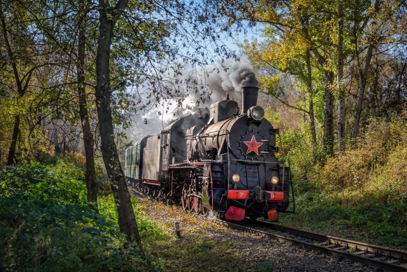 Старинный паровоз