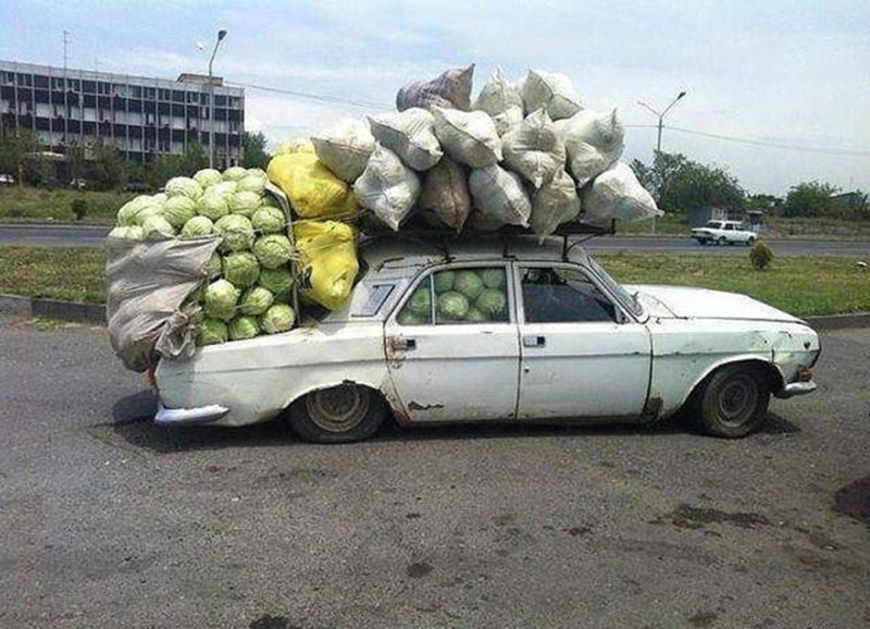Груз на крыше автомобиля