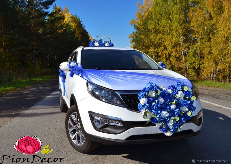 Украшение машины на свадьбу