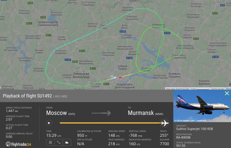 Трассы полетов самолетов