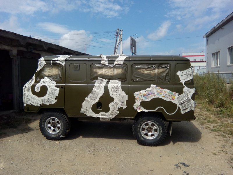 Серый УАЗ 3151 В камуфляж