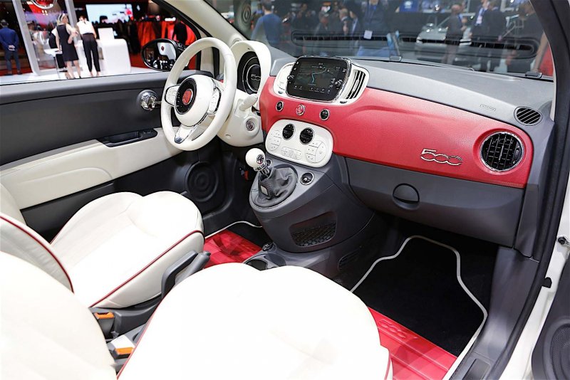 Fiat 500 салон красный