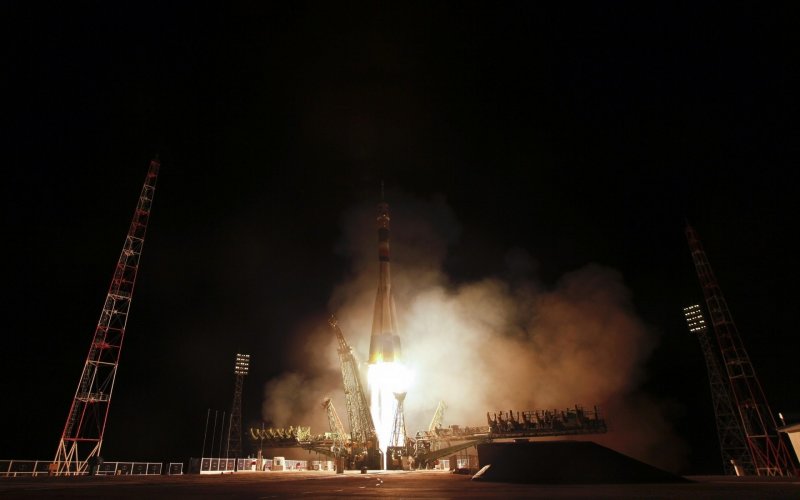 Байконур космодром ночной старт