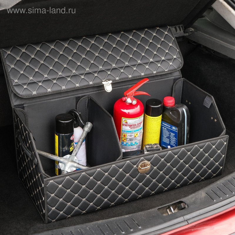 Саквояж в багажник автомобильный HT-090, 68х30х28 см, экокожа, шт 5189692