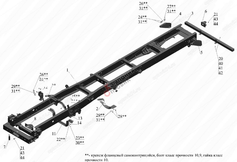 Поперечина рамы МАЗ 6516