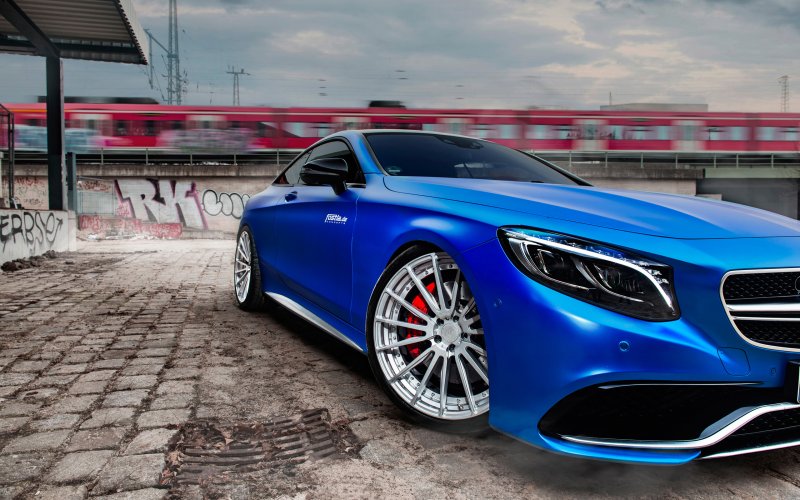 Мерседес s63 синий