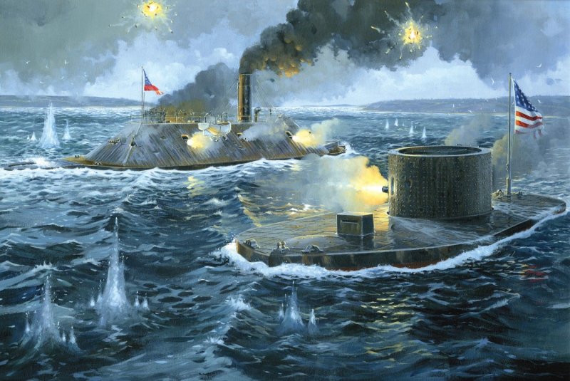 Броненосец монитор и Вирджиния 1862