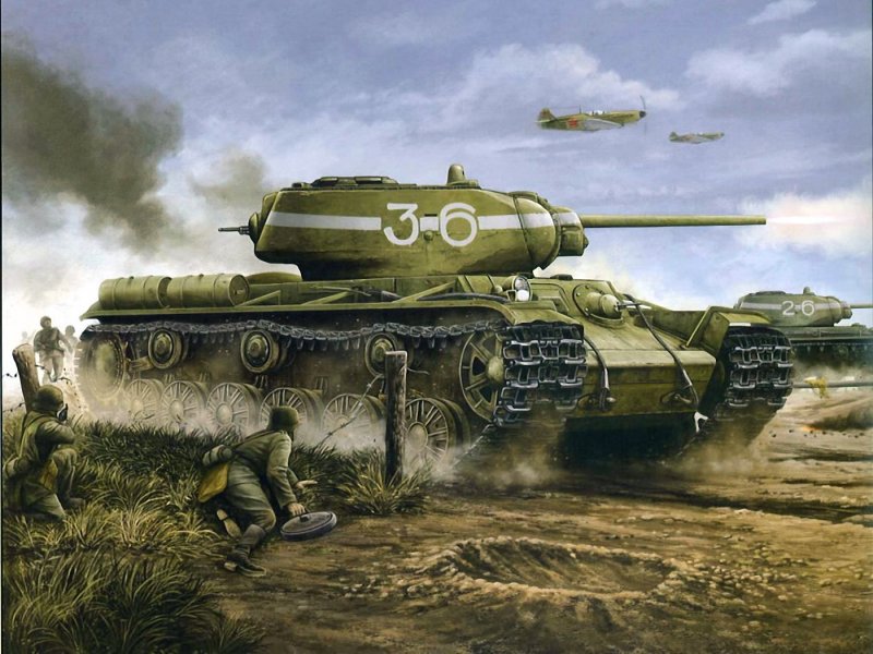 Кв-1 в бою
