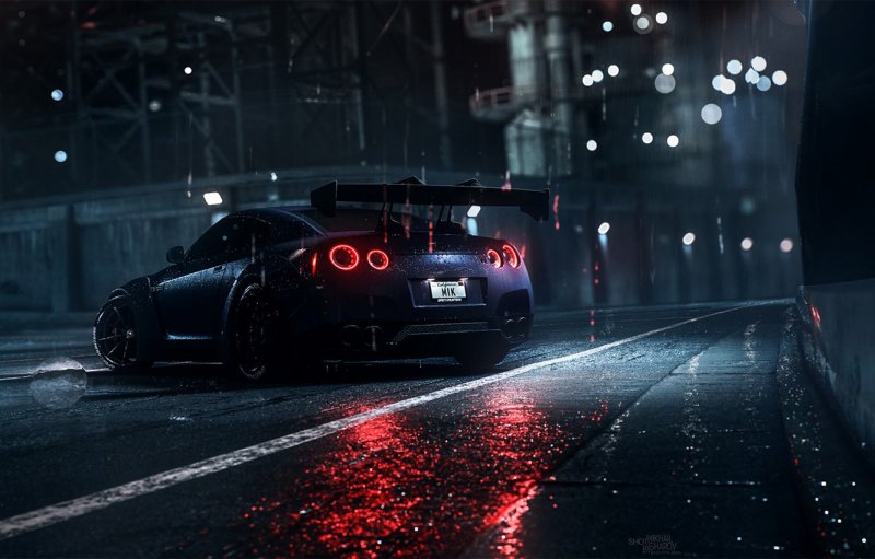 Nissan GTR 35 4k ночь