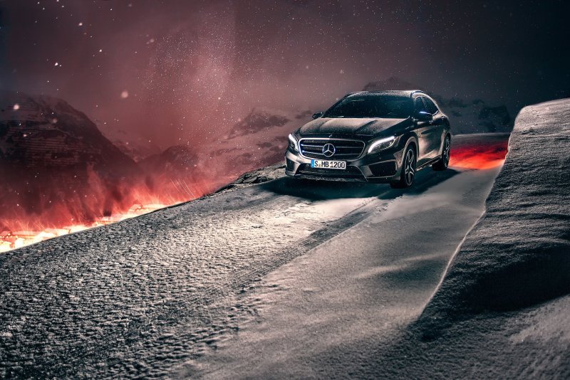 Мерседес GLA зимой