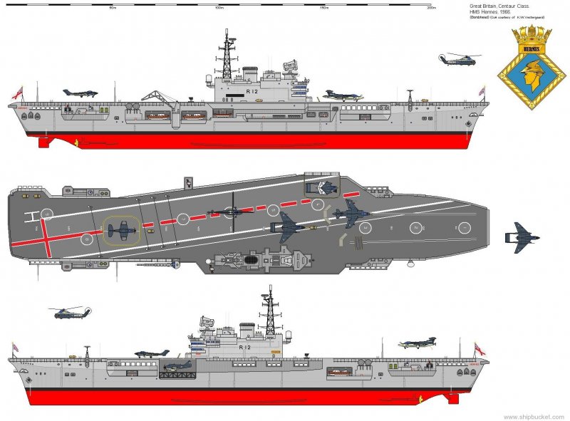 HMS Hermes r12 чертежи