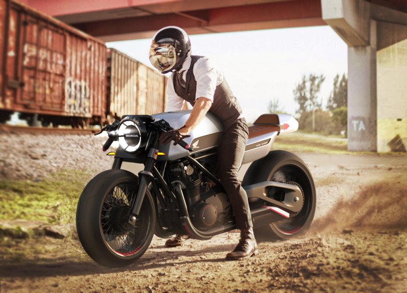 CB 400 Cafe Racer с пилотом