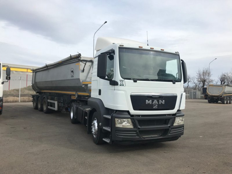 Man TGS самосвальным полуприцепом