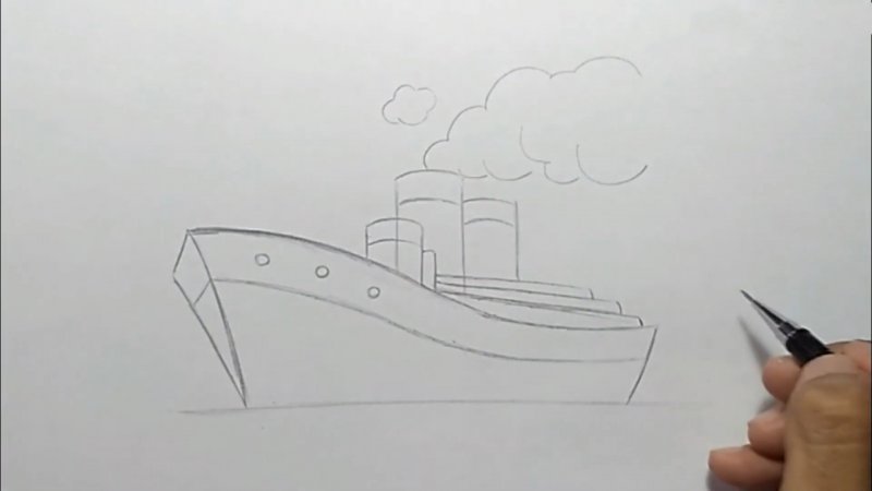 Срисовка корабля легко