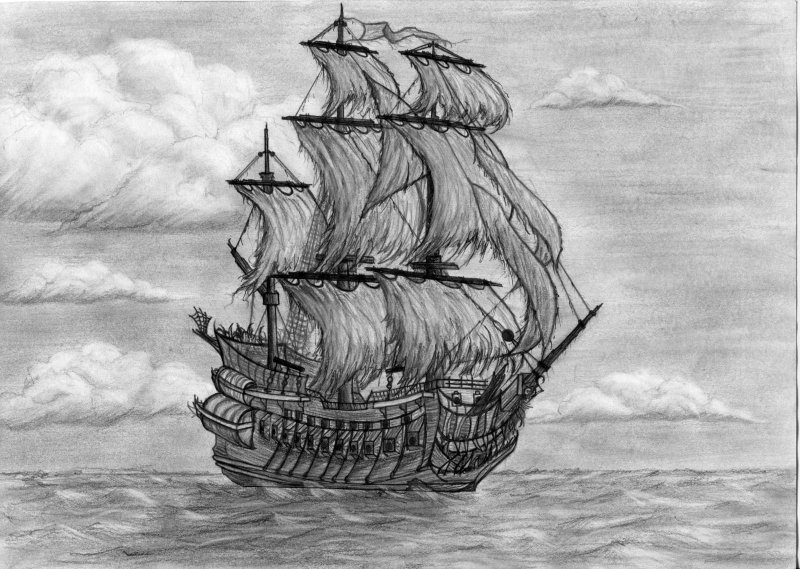 Раскраска пираты Карибского моря черная Жемчужина