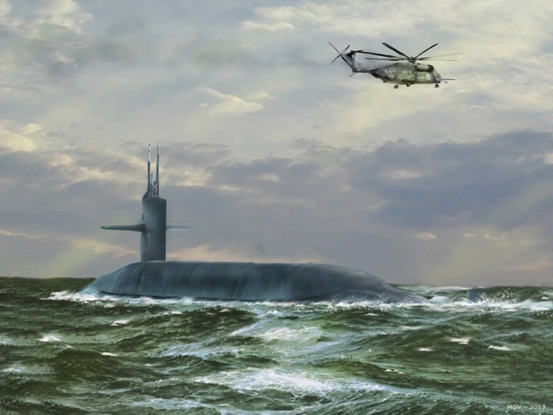 Подводная лодка в море