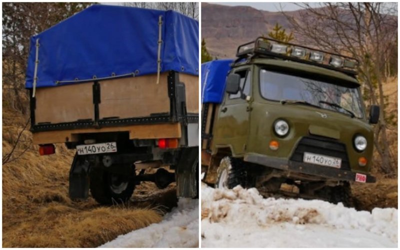 УАЗ головастик 3303 с полуприцепо
