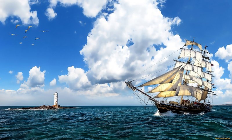 Фотообои корабль в море
