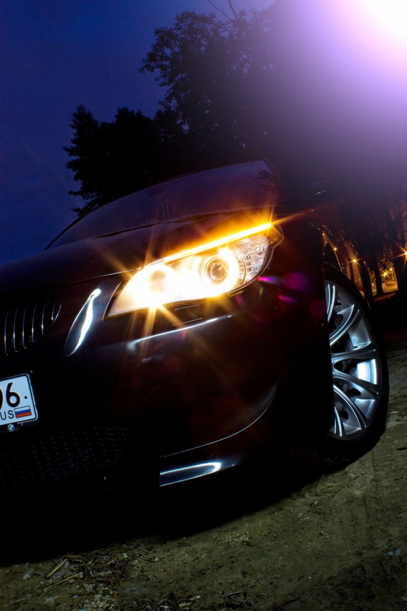 BMW е60 ночью