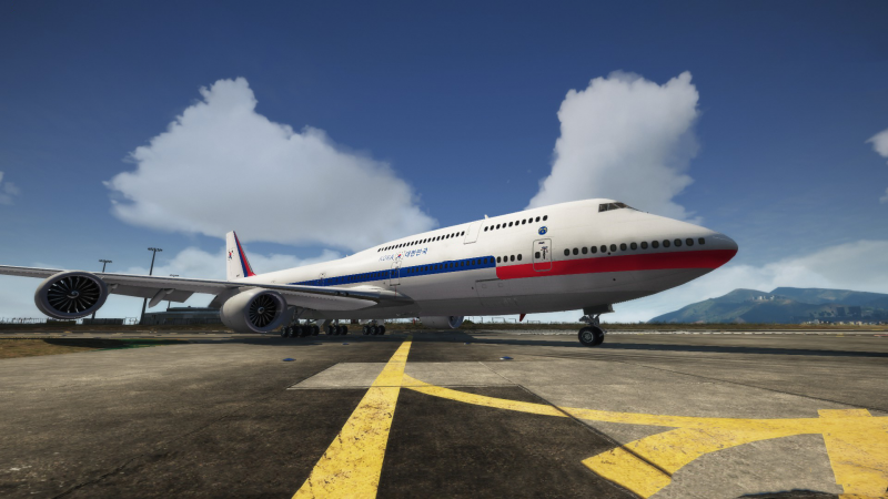 Boeing 747 голубой