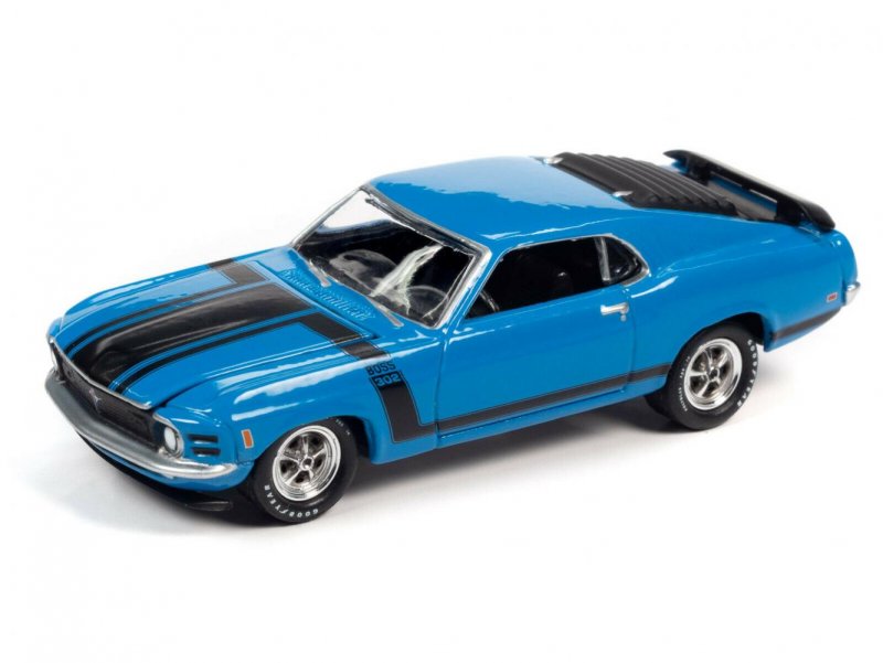 Ford Mustang Boss 302, Grabber Blue with Boss 302 Black Stripes 1970